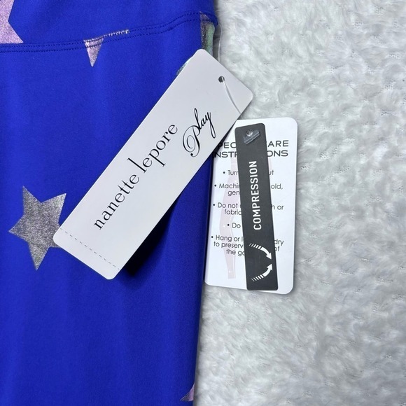 Nanette Lapore Play Compression Leggings Small Y2K Metallic starsm - Picture 3 of 13
